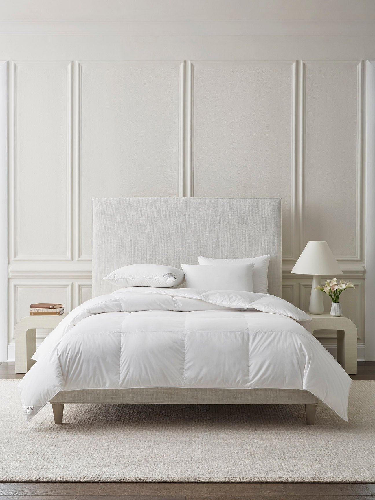 Somerset Duvet by Sferra | 700+ Loft White Goose Down