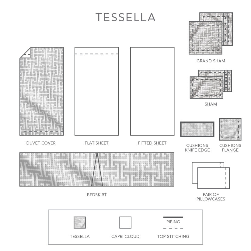 Tessella | Bundle - Duvet Cover + 2 Pillow Shams | Jacquard